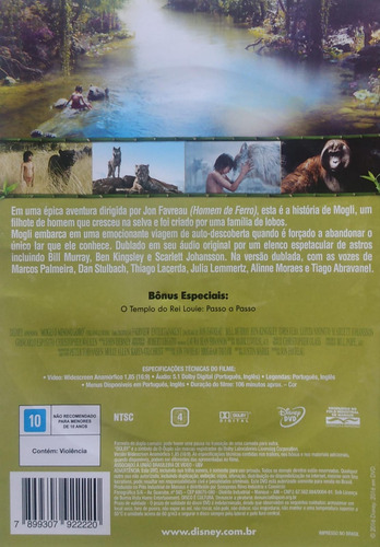 Mogli O Menino Lobo Dvd Live Action Disney Jon Favreau