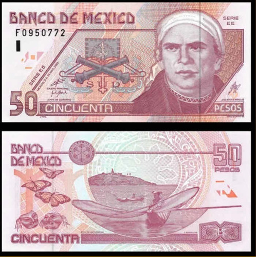 Billete 50 Pesos Morelos Papel 2002 Unc Perfecto Estado