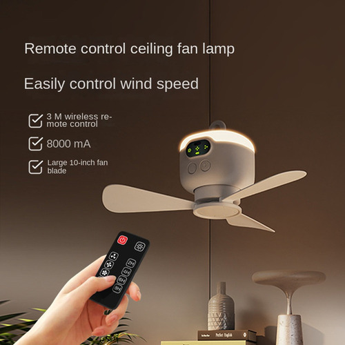 De Ventilador De Techo Grande Recargable Por Usb Con Aspas