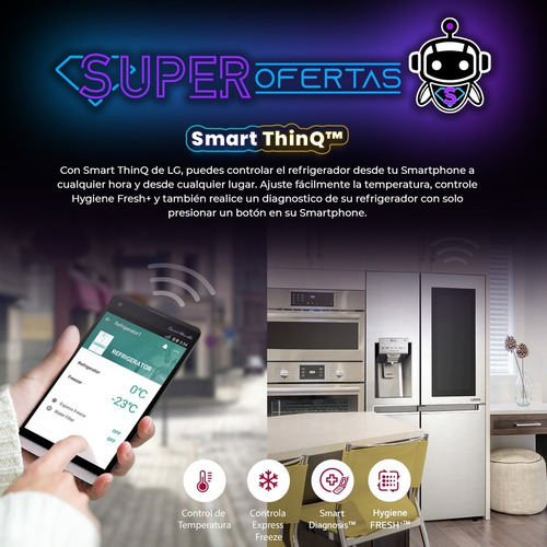 Imagen 6 de 8 de Refrigeradora LG Instaview Toc Toc - 3 Puertas Inverter Line