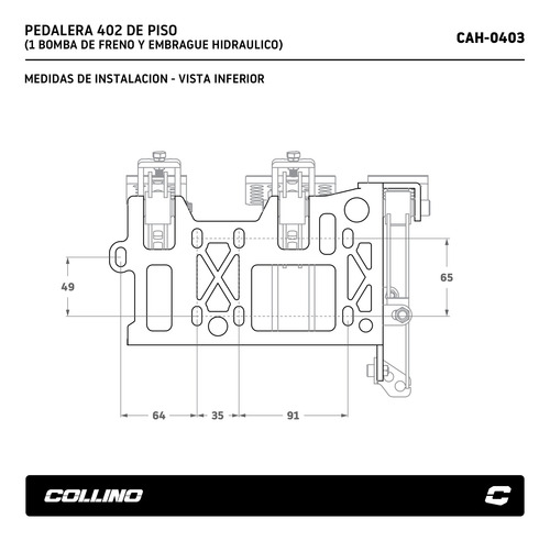 Imagen 7 de 8 de Pedalera De Piso 402 Collino 1 Bomba De Freno + 1 De Emb.