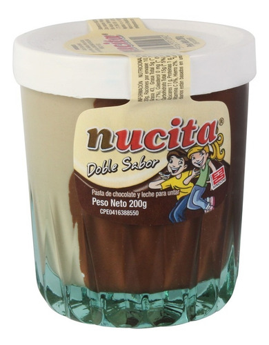 Combo Nucita Vaso De Vidrio 200g X 2 Unidades