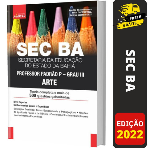 Apostila Concurso Sec Ba 2022 - Professor De Artes