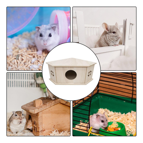 Cabana De Madeira Para Hamster, Habitat Natural E Resistente