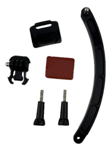 Suporte Braço Extensor Haste Capacete Arm Curvo Go Pro Sjcam Cor Preto