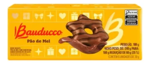 Kit 5 Pão De Mel Coberto De Chocolate Bauducco 240g