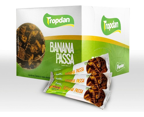 Banana Passa Tropdan Kit Display De 18 Un. De 50g Sem Açucar