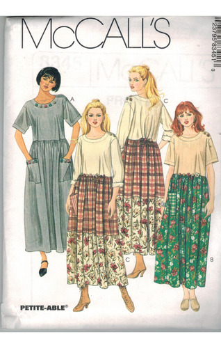 Mccall 's Patterns 8345 Misses' Largo Ajuste Holgado Vestido