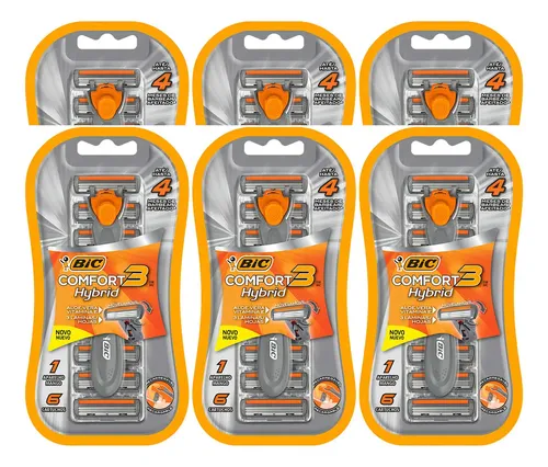 Barbeador BIC Confort3 Hybrid pacote x 6 | MercadoLivre