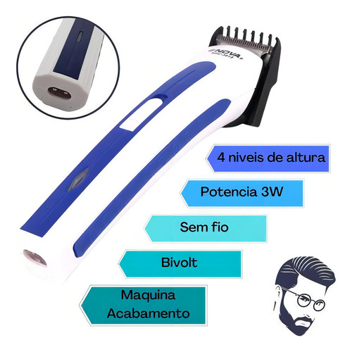 Maquina De Barbear Aparador Eletrico De Pelos Barba Pezinho