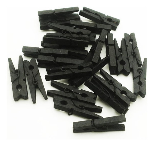 300 Mini Prendedor Pregador Lembrancinha Preto 2,5cm