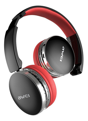 Manos Libres Bluetooth Y Audifonos Hi-fi Awei A500bl Rojo Color Negro/Rojo