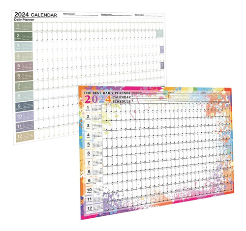 Paquete De 2 Calendarios Planificadores Mensuales Para 2024