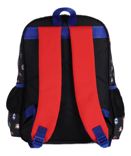 Mochila Costas Super Mario Infantil Estojo Box 100 Pens Cor Vermelho