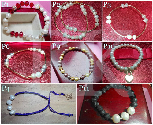 Pulseras De Perlas De Río, Acero, Chapa, Varios Materiales