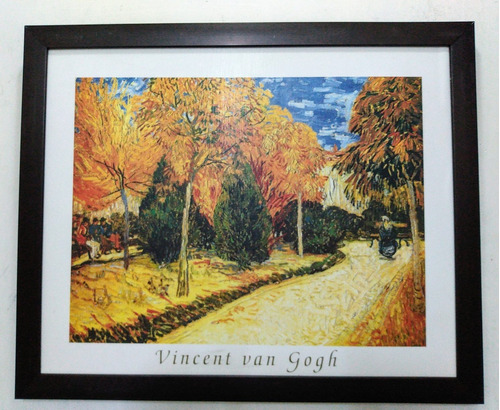 Van Gogh / Parque En Otoño Litografía Enmarcada Texturarizad