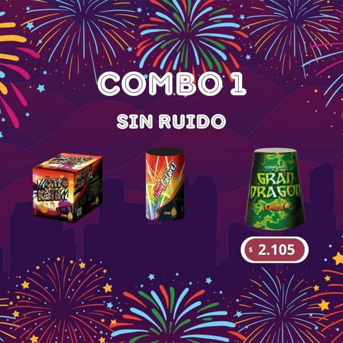 Combo 1 - Sin Ruido - Fuegos Artificiales - Fiestas  Navidad