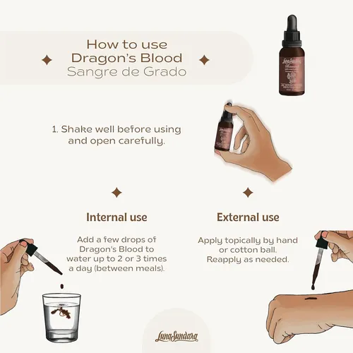Luna Sundara Sangre De Dragón 100% Puro, De Sangre De Drago Orgánico (croton Lechleri), 1 Fl. Oz.