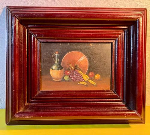 Dos Pinturas Bodegones Al Óleo De Teruel Vintage (Usado)