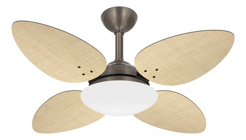 Ventilador Teto Bronze Sala 4 Pás Palha Pétalo Ventax 110v