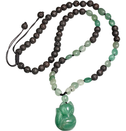 Green Aventurine Jade Fox Collares Pendientes Para Mujeres P