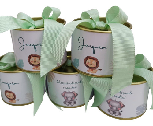30 Tubolatas Personalizadas Safari - Com Laço