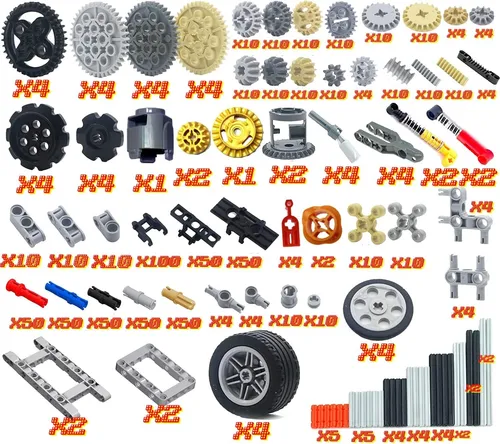 Kit Función Potencia 32 Piezas Y 844 Pines Engranajes Ejes