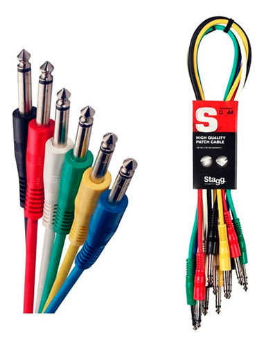 Cable Interconector Pacheo Plug Recto 30cm - 6 Unidades 