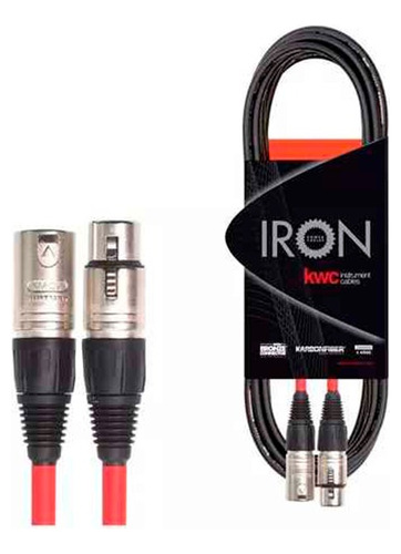 Cable Xlr (cannon) 3 Metros Microfono Kwc Iron 241