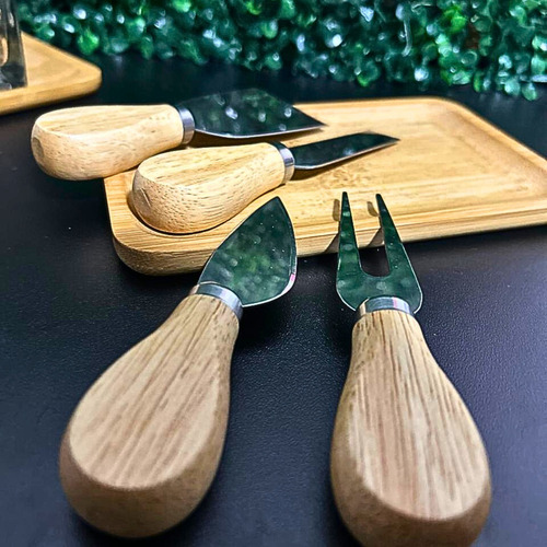 Conjunto P/ Cortar Queijo 4 Pçs Frios Utensilio Inoxidável