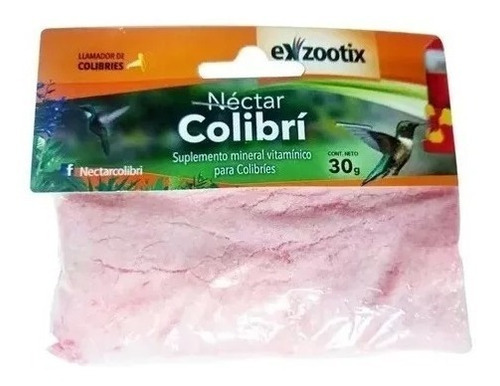 Imagen 1 de 4 de Nectar Alimento Colibri Picaflor Colibries Exzootix 30gr