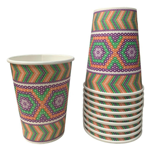 Vaso Mexicano De Papel Encerado, Paq/ 100 Pzs - Cap 12 Oz 