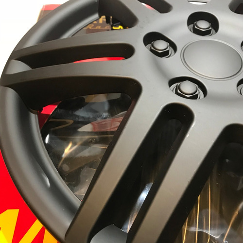 Imagen 4 de 8 de Tazas Ruedas Llantas 14 Deportivas Tuning.x4 Negro Mate M254