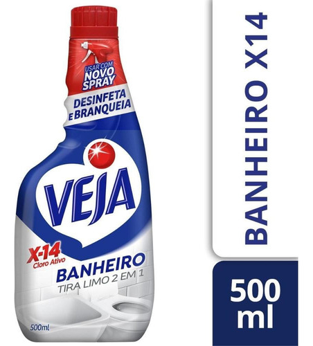 Veja X-14 Tira Limo Limpador Para Banheiro Refil 500ml