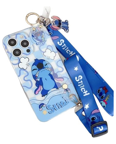 Funda Stitch Lilo Con Sujetador Correa Llavero Para Samsung