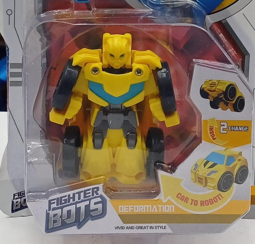 Figura Infantil Max Robot Y Auto Transforma Color Amarillo