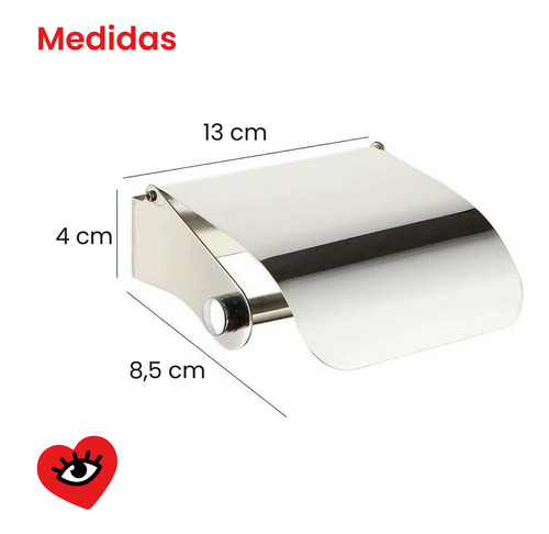 Porta Rollo Papel Higienico Baño Soporte Plateado Cromo Tapa Veoquiero