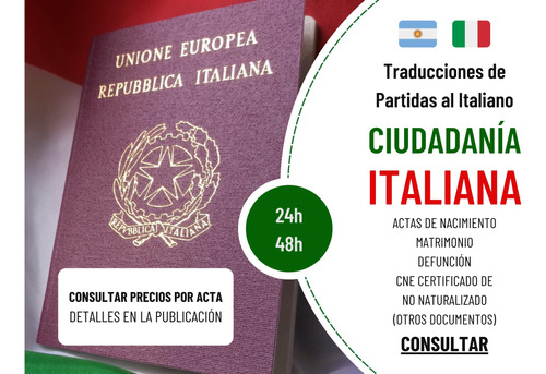 Traducciones Partidas Al Italiano Para Ciudadanía 