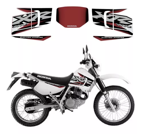 Kit Adesivo Moto Cross Trilha Xr 200 0,20mm - Preta e Branco