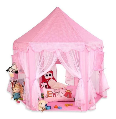 Casita Infantil Para Niña- Carpa Castillo + Luces  