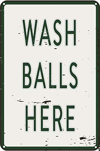 Señales - Wash Balls Here 12  X 8  Funny Tin Sign Golf Acces