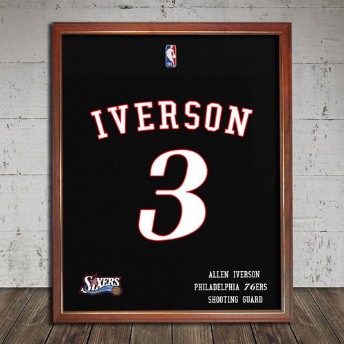 Nba Allen Iverson Philadelphia 76ers Poster Camiseta Cuadro