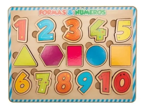 Jogo Números E Formas De Encaixe Quebra-cabeça Pedagógico