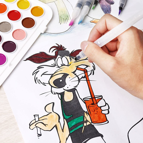 Imagen 6 de 9 de Pincel Con Deposito De Agua Para Acuarela Water Brush 6 Pzas