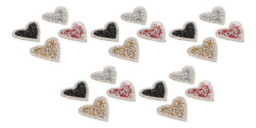 Parches Termoadhesivos Con Forma De Corazón Bordados Con Dia