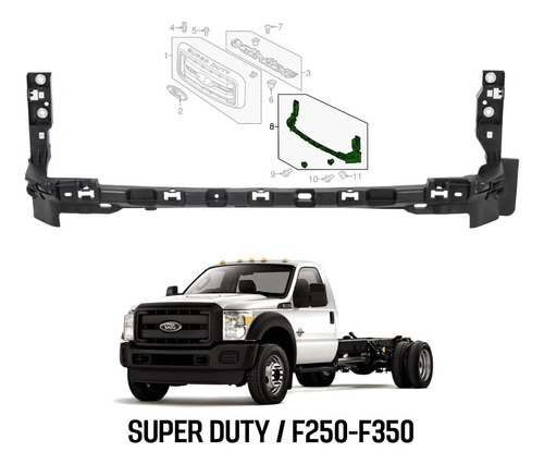 Base Soporte Inferior Parrilla Ford Super Duty F-250/f-350