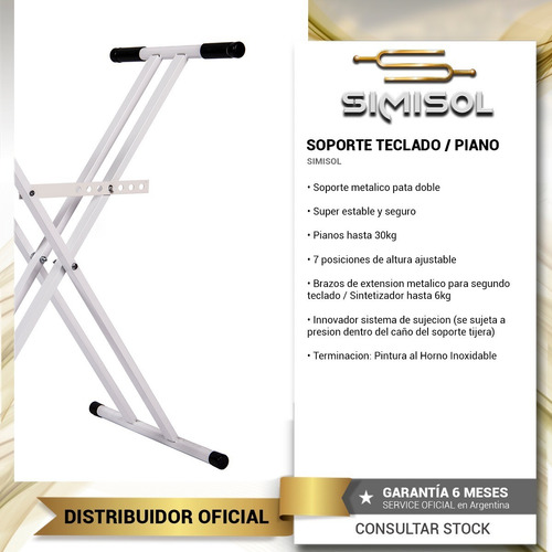 Imagen 2 de 5 de Soporte Teclado Piano Organo Tijera Doble Regulable - Envio