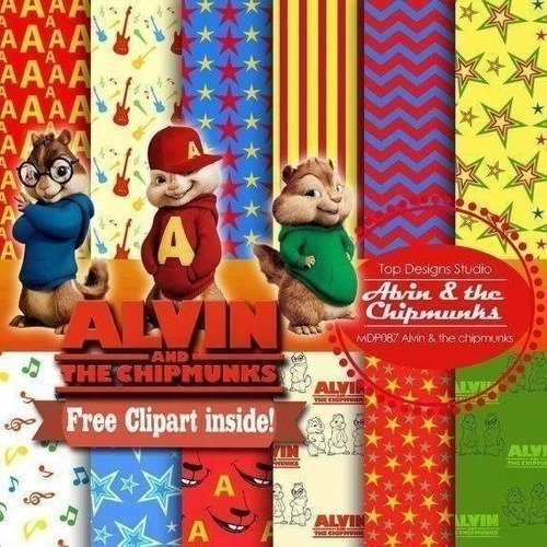 Kit Imprimible Alvin 11  Clipart -12 Fondos