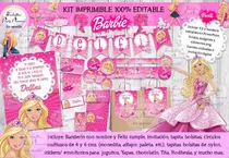 Comprar Kit Imprimible Candy  Bar Editable Barbie 100% Editable