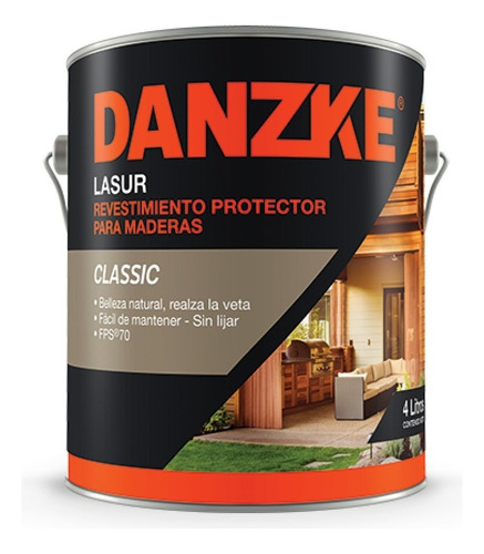 Danzke Lasur Impregnante Madera Brillante Int/ext 4 Lt Acabado - Color Nogal